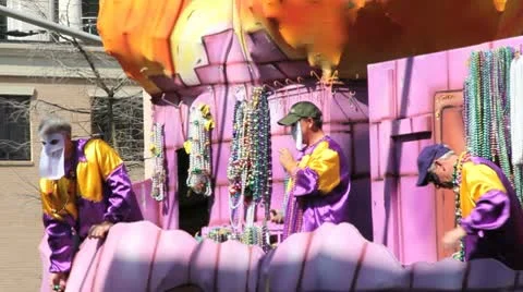 Mardi Gras Parade Float 08 Stock Footage 10794817