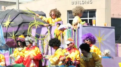 Mardi Gras Parade Float 09 Stock Footage 10794786