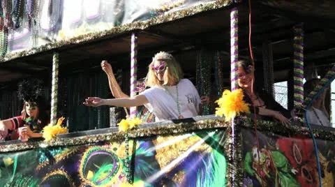 Mardi Gras Parade Float 11 Stock Footage