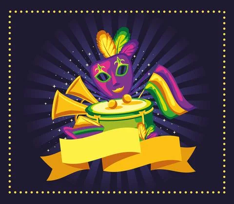 Mardi Gras parade Stock Illustration