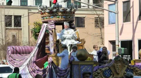 Mardi Gras Parade King Stock Footage 10794838