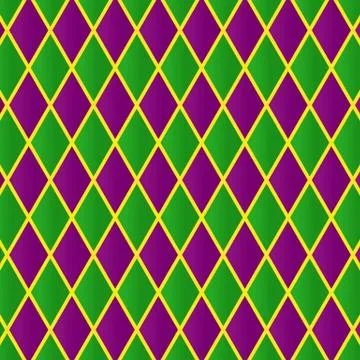 Mardi Gras pattern. Geometric tile for Carnival festiva. Holidays greeting ca Stock Illustration