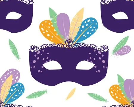 Mardi Gras pattern illustration Stock Illustration