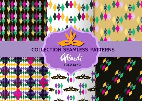 Mardi Gras patterns Stock Illustration