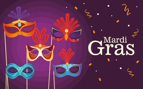 Mardi gras postcard Stock-Illustration