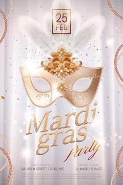 Mardi gras poster design Illustrazione stock