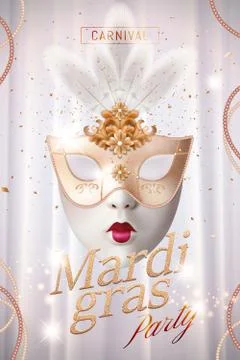 Mardi gras poster design Stock Illustration