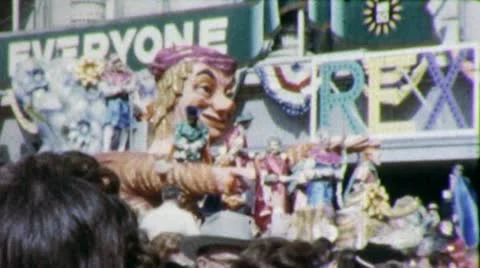 Mardi Gras PRINCE Float New Orleans Parade 1950s Vintage Film Home Movie 4082 Stock Footage 11941301