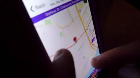 Mardi Gras route shown on iphone Video stock 52372728
