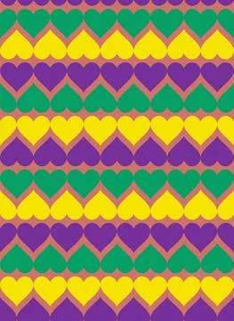 Mardi Gras seamless pattern. Abstract repeating background with green, yellow Stock Illustration
