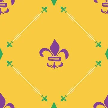 Mardi Gras seamless pattern vector illustration. Hand drawn sketched doodle H Illustrazione stock