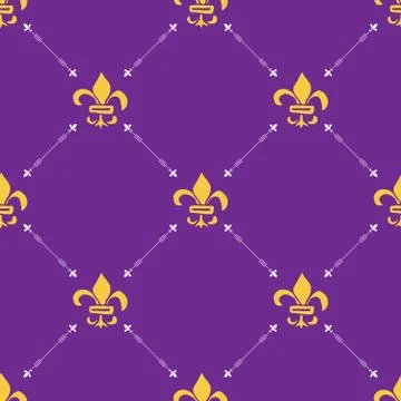 Mardi Gras seamless pattern vector illustration. Hand drawn sketched doodle H Stock Illustration