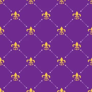 Mardi Gras seamless pattern vector illustration. Hand drawn sketched doodle H Stock Illustration