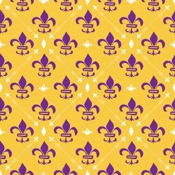 Mardi Gras seamless pattern vector illustration. Hand drawn sketched doodle H Stock Illustration