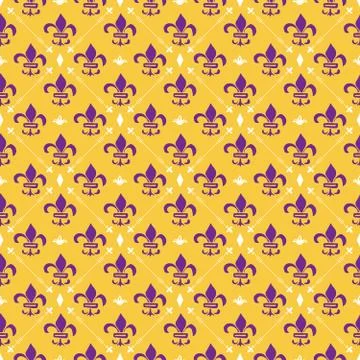 Mardi Gras seamless pattern vector illustration. Hand drawn sketched doodle H Stock Illustration