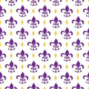 Mardi Gras seamless pattern vector illustration. Hand drawn sketched doodle H Stock Illustration