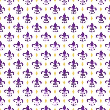 Mardi Gras seamless pattern vector illustration. Hand drawn sketched doodle H Stock Illustration