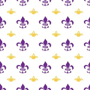 Mardi Gras seamless pattern vector illustration. Hand drawn sketched doodle H Stock Illustration