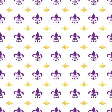 Mardi Gras seamless pattern vector illustration. Hand drawn sketched doodle H Stock Illustration