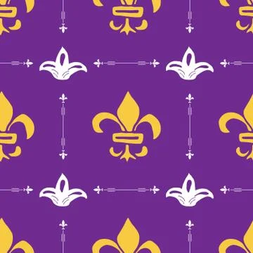 Mardi Gras seamless pattern vector illustration. Hand drawn sketched doodle H Stock Illustration