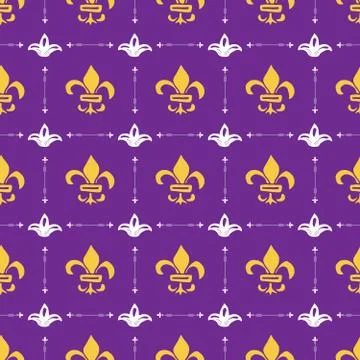 Mardi Gras seamless pattern vector illustration. Hand drawn sketched doodle H Illustrazione stock