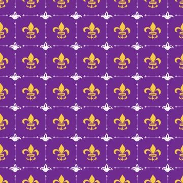 Mardi Gras seamless pattern vector illustration. Hand drawn sketched doodle H Stock Illustration