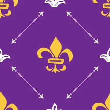 Mardi Gras seamless pattern vector illustration. Hand drawn sketched doodle H Stock Illustration