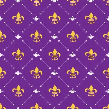 Mardi Gras seamless pattern vector illustration. Hand drawn sketched doodle H Stock Illustration