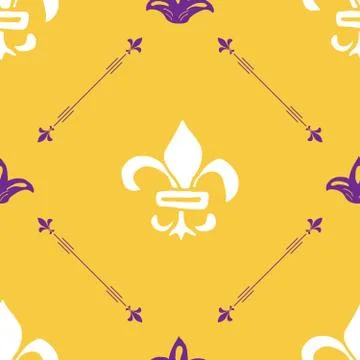 Mardi Gras seamless pattern vector illustration. Hand drawn sketched doodle H Stock Illustration