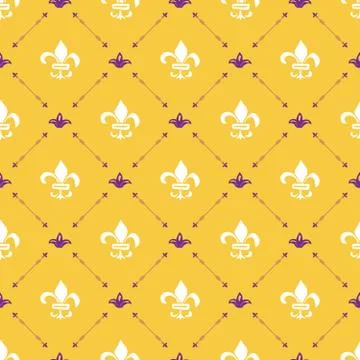 Mardi Gras seamless pattern vector illustration. Hand drawn sketched doodle H Stock Illustration