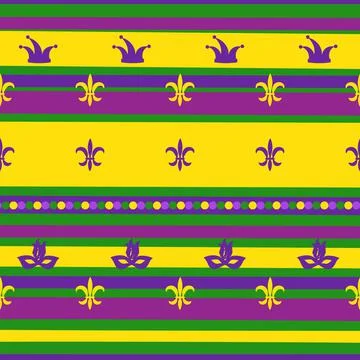 Mardi gras striped seamless pattern. Vector background for textile. 스톡 일러스트