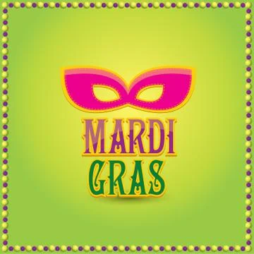 Mardi gras vector background with mask and text Stock-Illustration