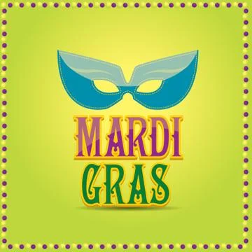 Mardi gras vector background with mask and text Stock-Illustration