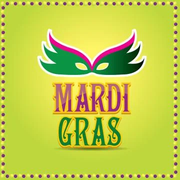 Mardi gras vector background with mask and text Stock-Illustration