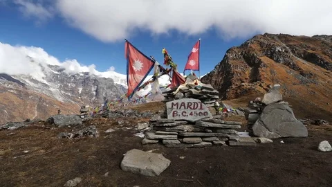 Mardi Himal Base Camp Stock Footage 83160681