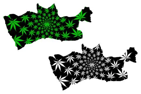 Mardin (Provinces of the Republic of Turkey) map is designed cannabis leaf gr Stock Illustration