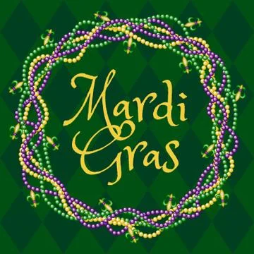 Mardy gras green background Illustrazione stock