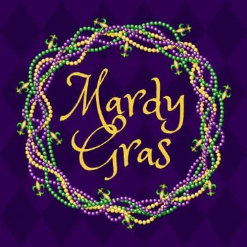Mardy gras purple background Stock Illustration