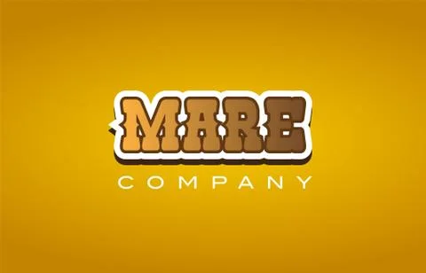 Mare western style word text logo design icon company Stock Illustration