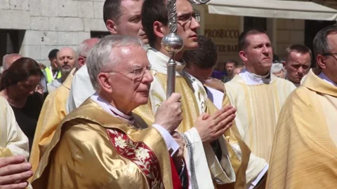 Marek Jedraszewski, archbishop of Cracow. Stock Footage 155377760