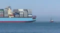 Maresk Container Ship Enters Port HD Footage