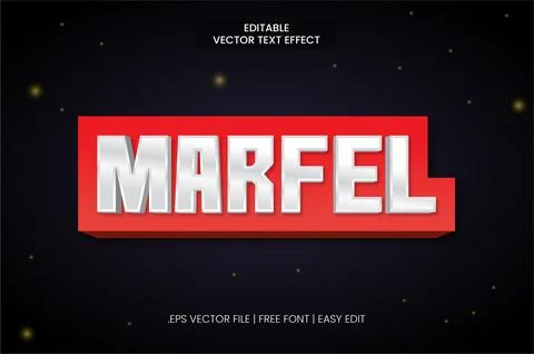 MARFEL MOVIE TEXT EFFECT Stock Illustration