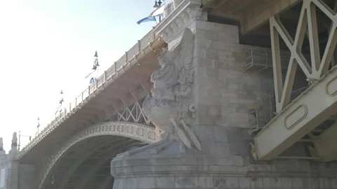 Margaret bridge in Budapest Stock Footage 218610657