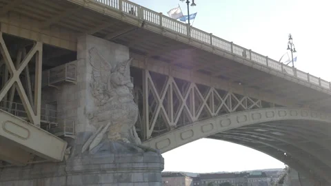 Margaret bridge in Budapest Stock Footage 218615165