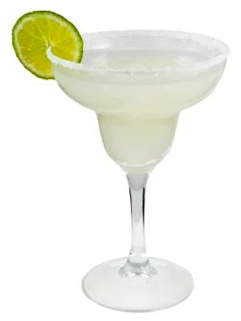 Margarita cocktail with lime on a white background Stock Photos