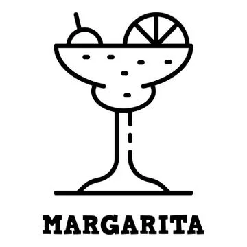 Margarita glass icon, outline style Stock Illustration