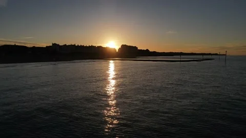 Margate Beach at sunset Stockbeeldmateriaal 153540163