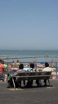 Margate Bench Summer Stock Photos