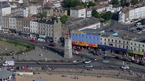 Margate Clock Tower -  Drone View, 12 July 2025 Stock Footage 314077288