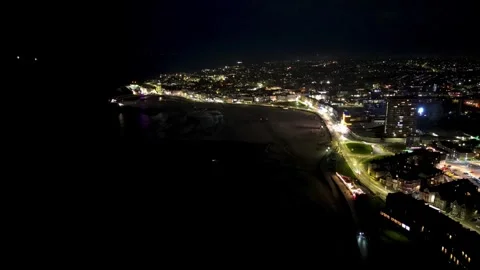 Margate harbour night time hyper lapse 4k Video stock 245092531